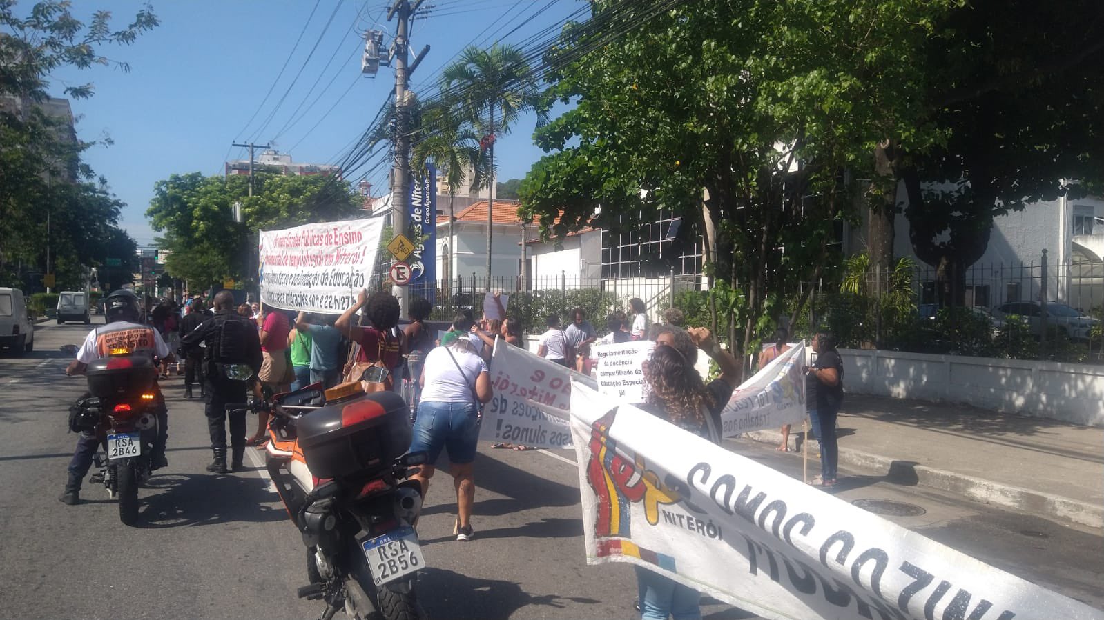 Manifestação na manhã desta terça-feira (05). Foto: Nittrans